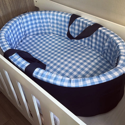 Carry Cot - Blue Check 01 baby carry cots South Africa