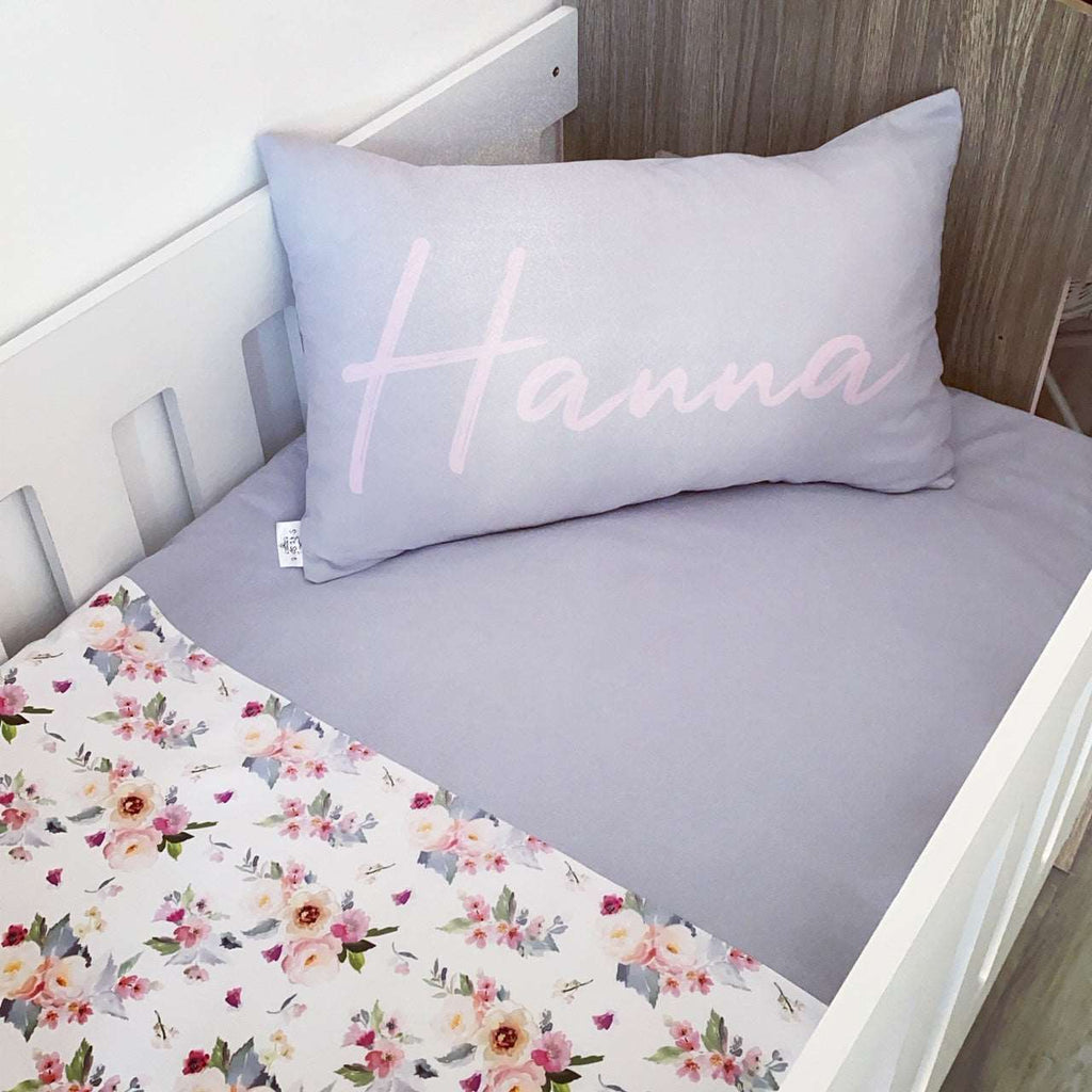 Cot Bedding - Pink Floral Set 03