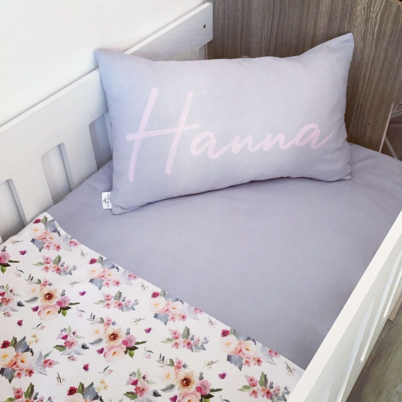 Cot Bedding - Pink Floral Set 03