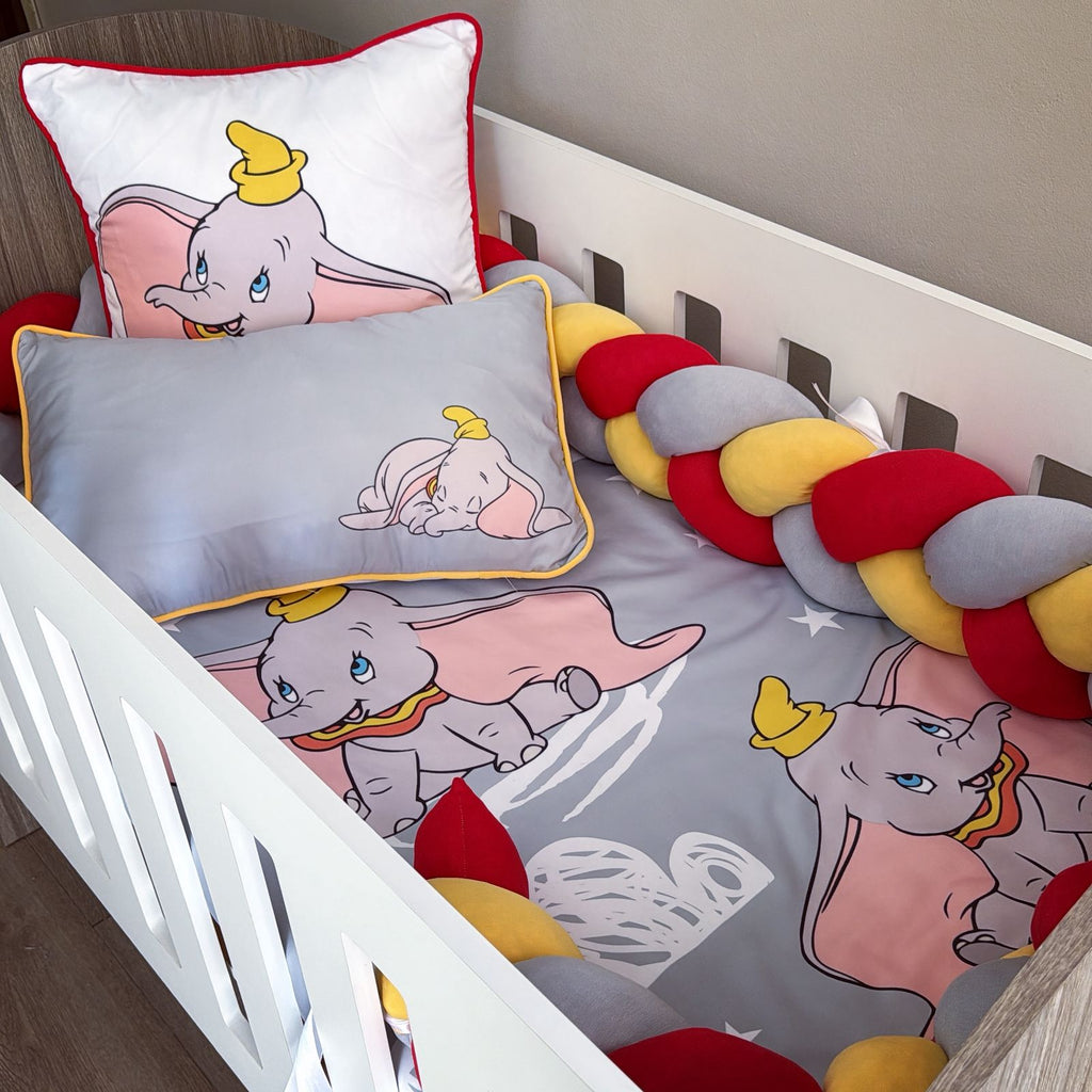 Cot Bedding - Grey Dumbo Set 01 baby neutral nursery linen set South Africa
