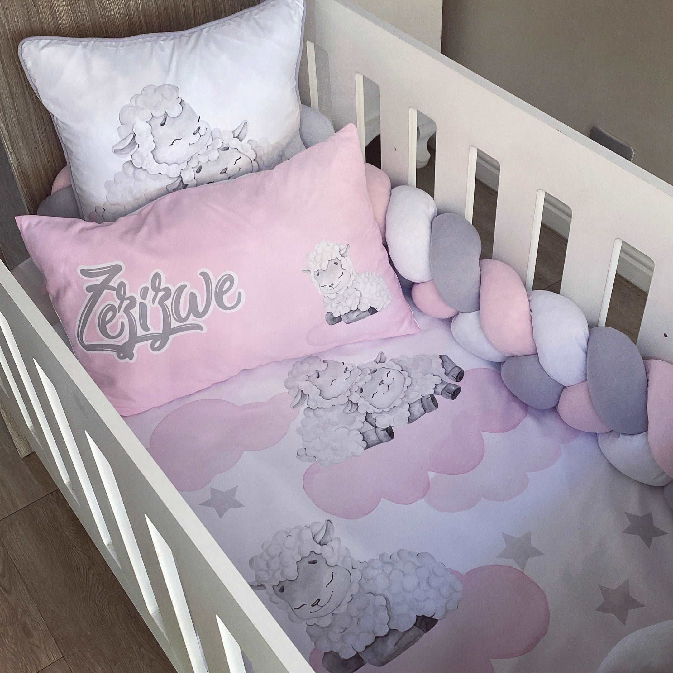 Cot Bedding - Pink Sheep Set 04