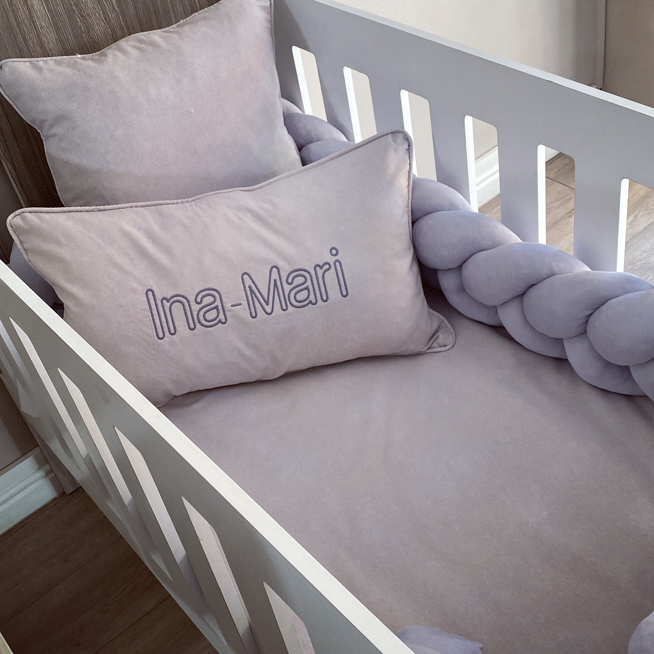 Cot Bedding - Plain Grey Set 01 baby neutral nursery linen set South Africa