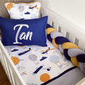Cot Bedding - Navy Mustard Plane Set baby boy nursery linen set South Africa