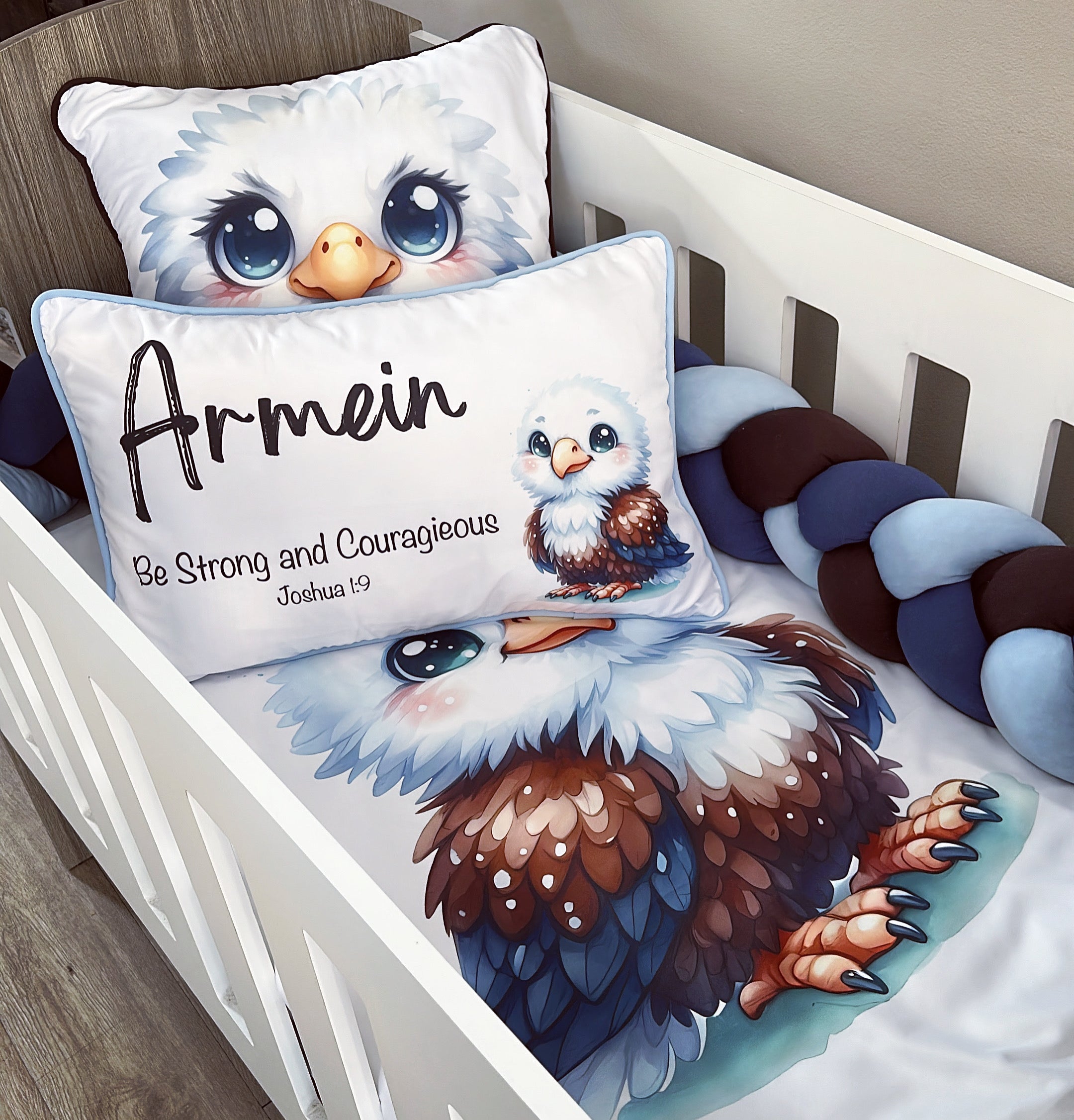 Cot Bedding - Blue Eagle Set 01 baby boy nursery linen set South Africa