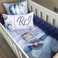 Cot Bedding - Blue Bear Plane Set 01 baby boy nursery linen set South Africa
