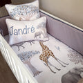 Cot Bedding - Grey Safari Set 03 baby neutral nursery linen set South Africa