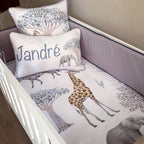 Cot Bedding - Grey Safari Set 03 baby neutral nursery linen set South Africa