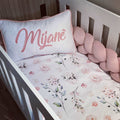 Cot Bedding - Pink Floral Set 02