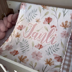 Cot Bedding - Check Flower Set 02