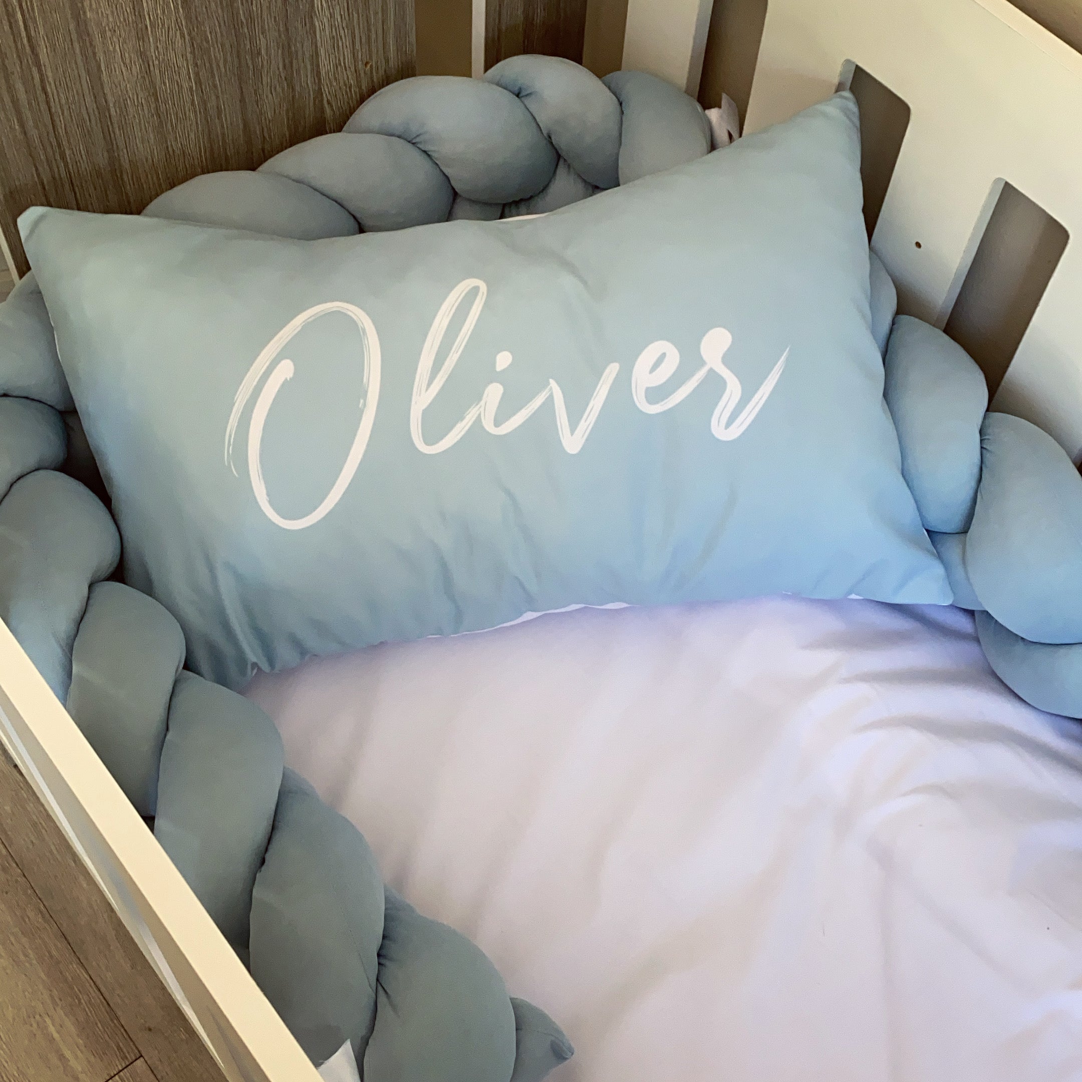 Cot Bedding - Plain Aqua Set 02 baby neutral nursery linen set South Africa