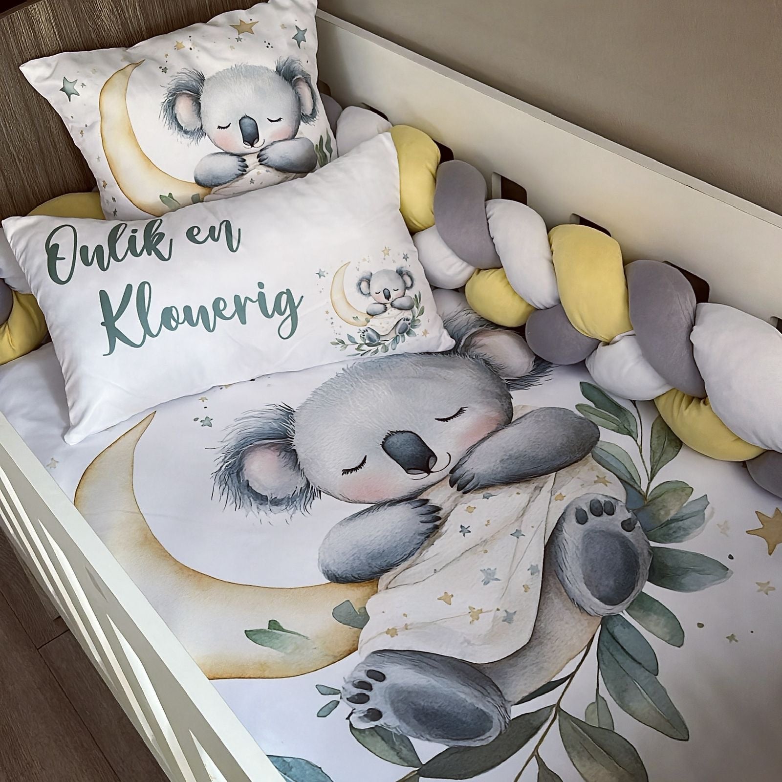 Cot Bedding - Koala Leaf Set 02 baby neutral nursery linen set South Africa