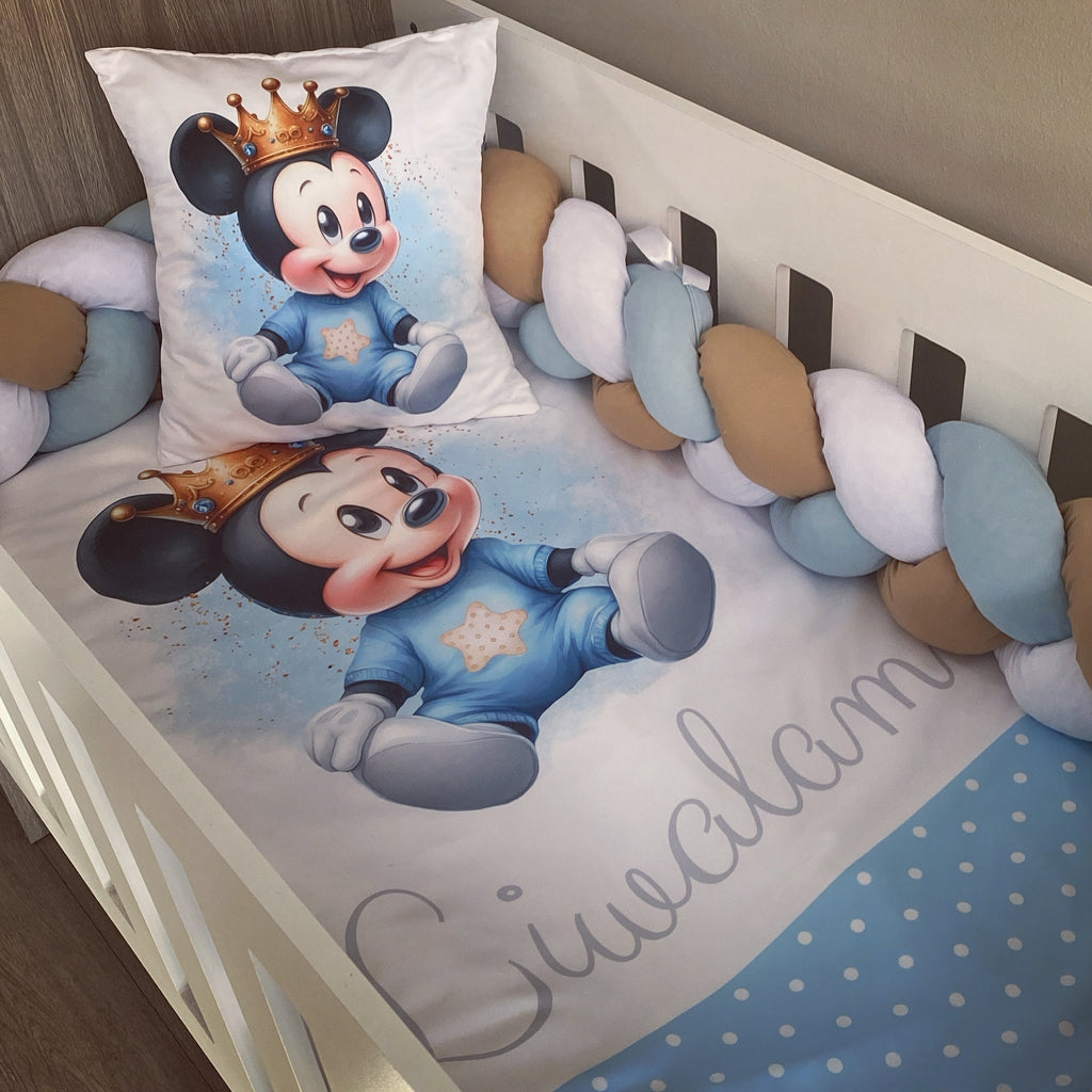Cot Bedding - Blue Mickey Mouse Set 01 baby boy nursery linen set South Africa