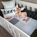 Cot Bedding - Green Deer Set 01 baby boy nursery linen set South Africa