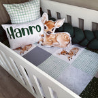Cot Bedding - Green Deer Set 01 baby boy nursery linen set South Africa