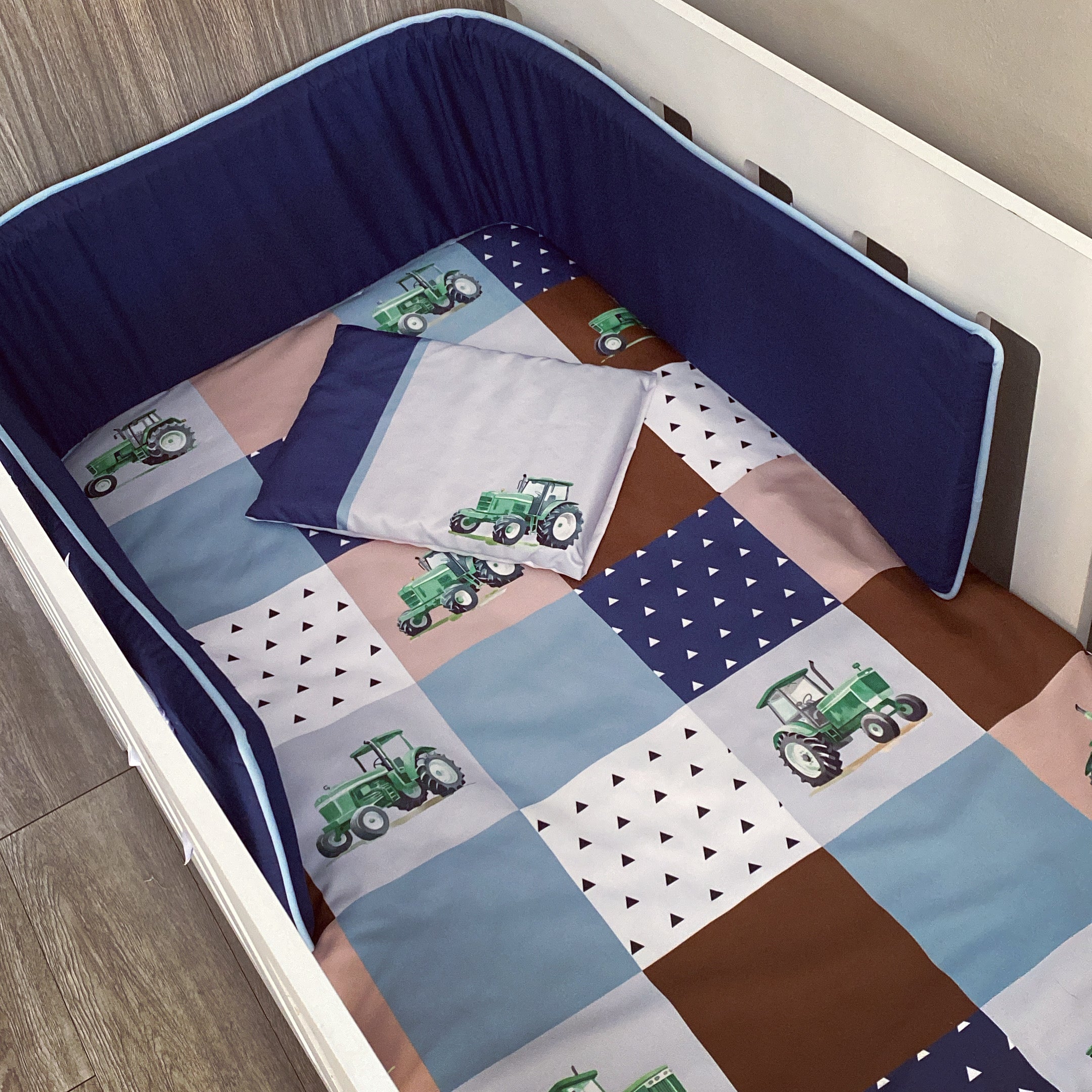 Cot Bedding - Blue Farm Set 02 baby boy nursery linen set South Africa
