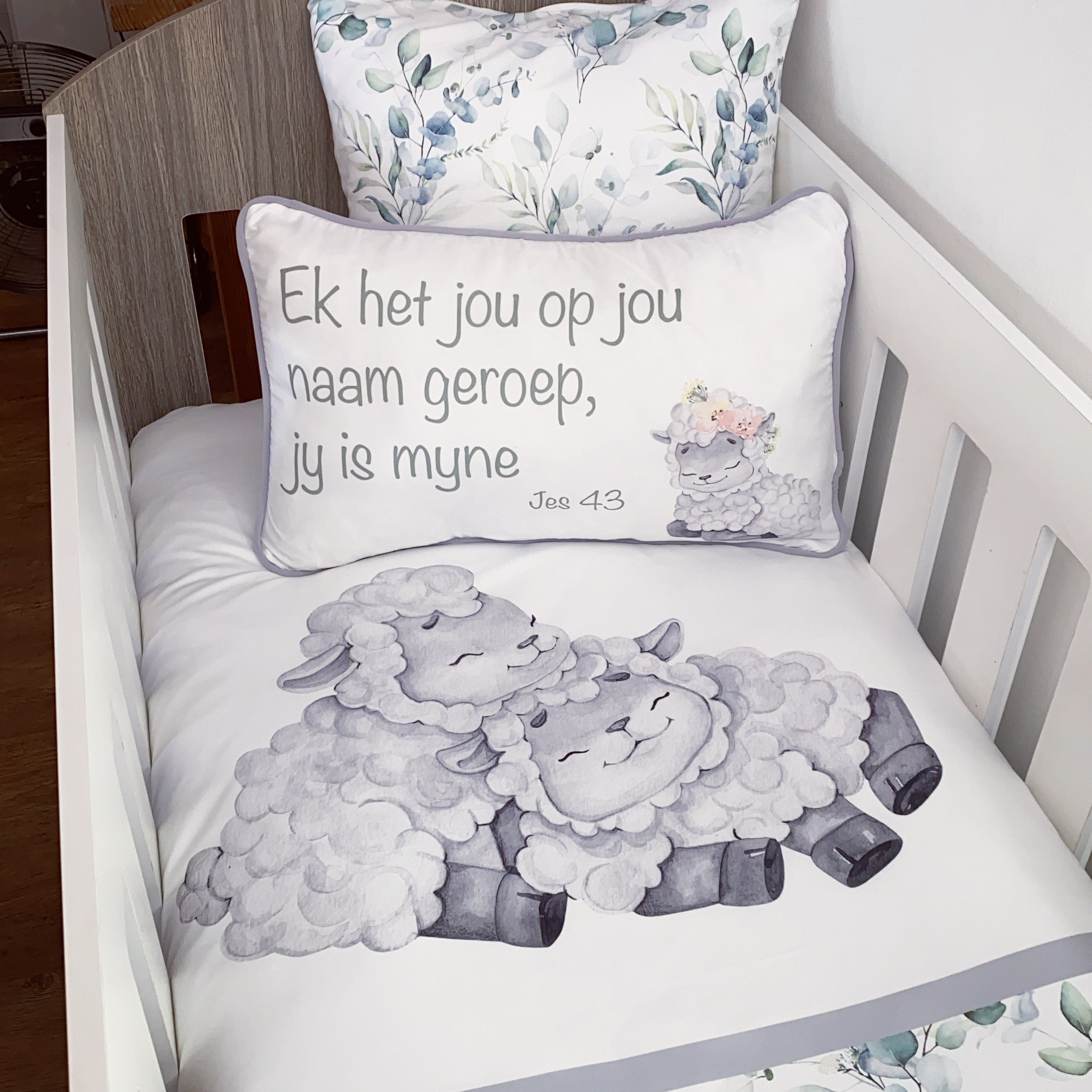 Cot Bedding - Grey Sheep Set 08 baby neutral nursery linen set South Africa