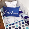 Cot Bedding - Blue Grey Giraffe Set 02 baby boy nursery linen set South Africa