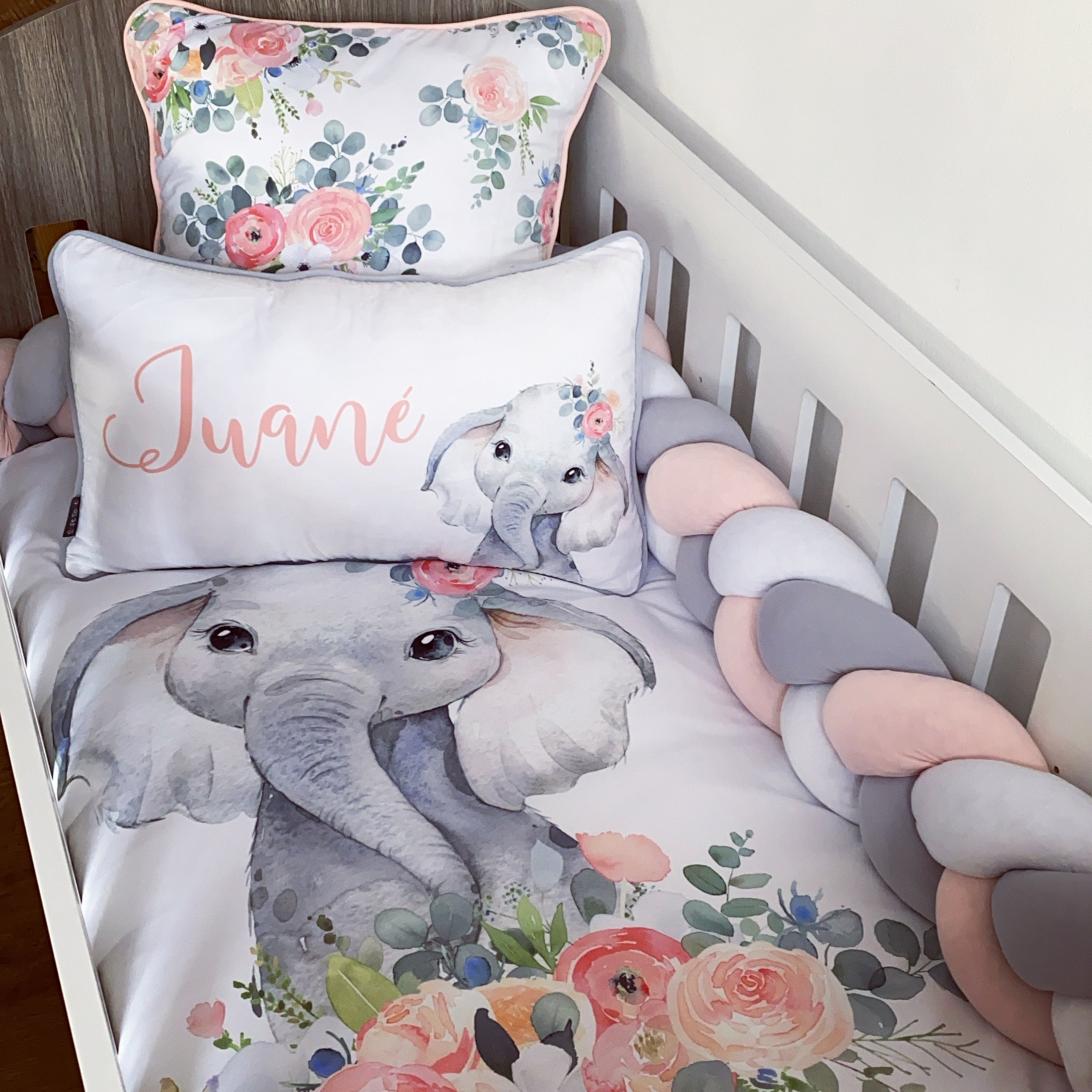 Cot Bedding - Pink Elephant Set 31
