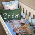 Cot Bedding - Blue Leaves Safari Set 01 baby boy nursery linen set South Africa