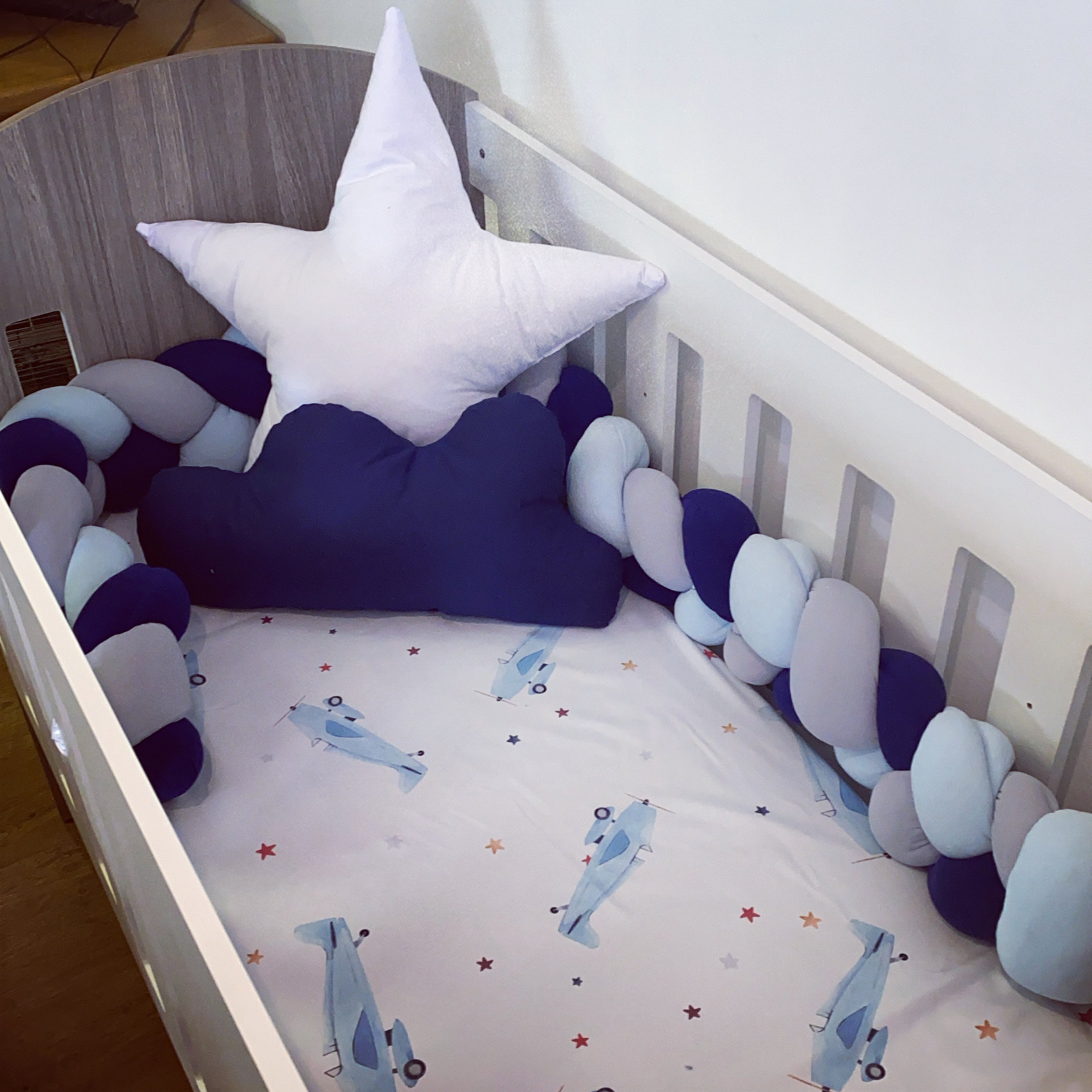 Cot Bedding - Blue Plane Set 08 baby boy nursery linen set South Africa
