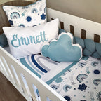 Cot Bedding - Aqua Rainbow Set 01 baby boy nursery linen set South Africa