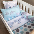 Cot Bedding - Blue Elephant Set 02 baby boy nursery linen set South Africa