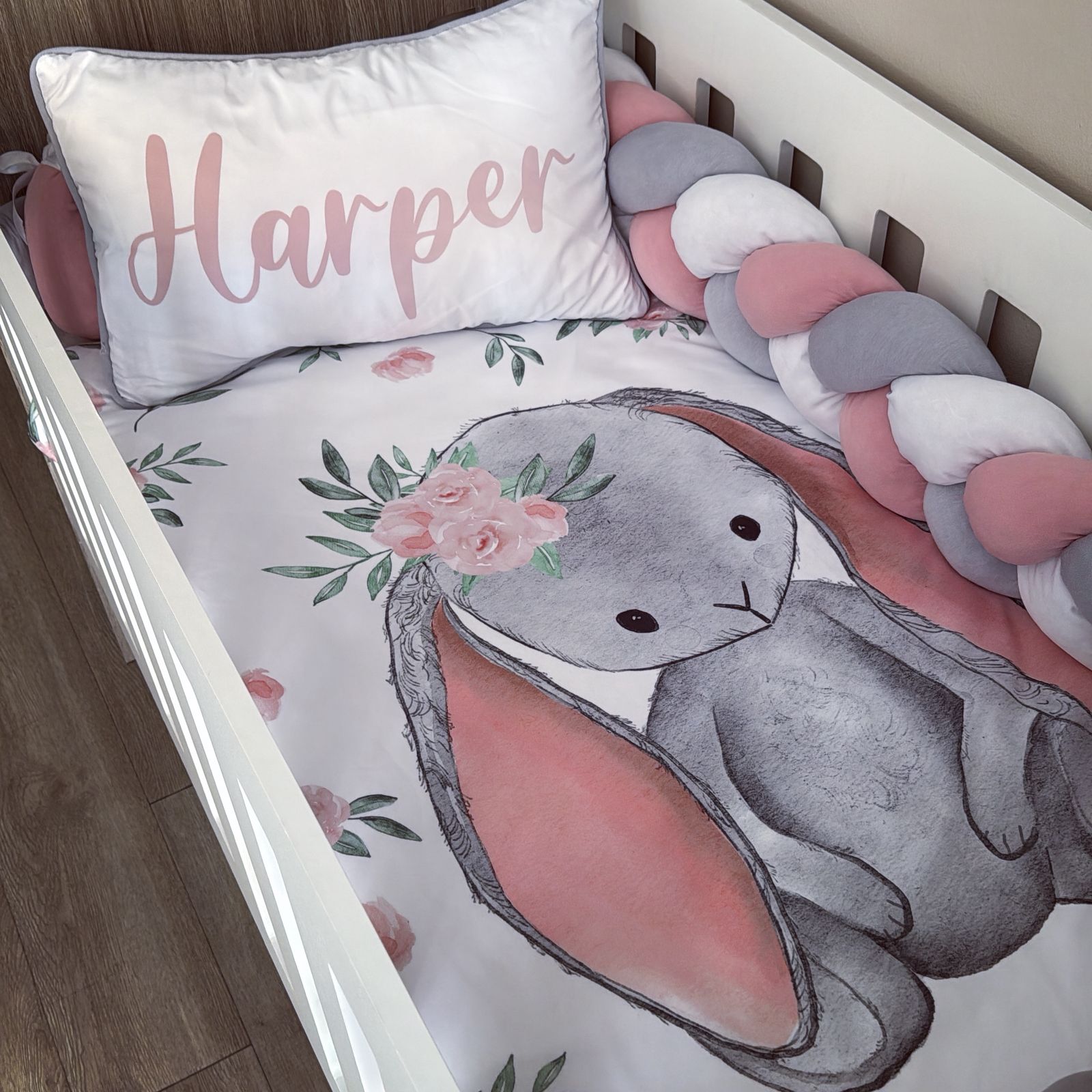 Cot Bedding - Pink Bunny Set 10