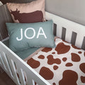 Cot Bedding - Sage Brown Cow Set 01 baby boy nursery linen set South Africa