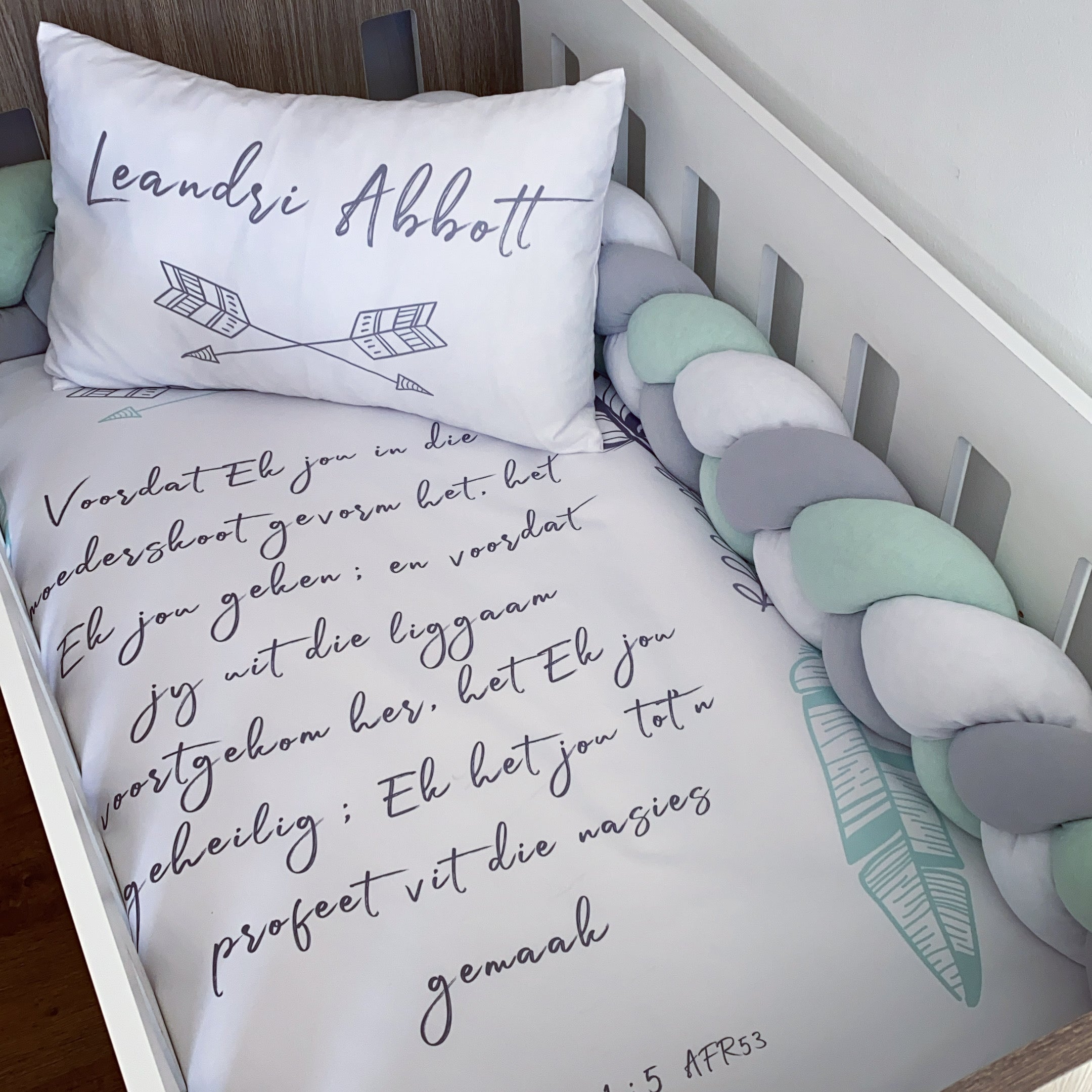 Cot Bedding - Bible Verse Set 03 baby neutral nursery linen set South Africa