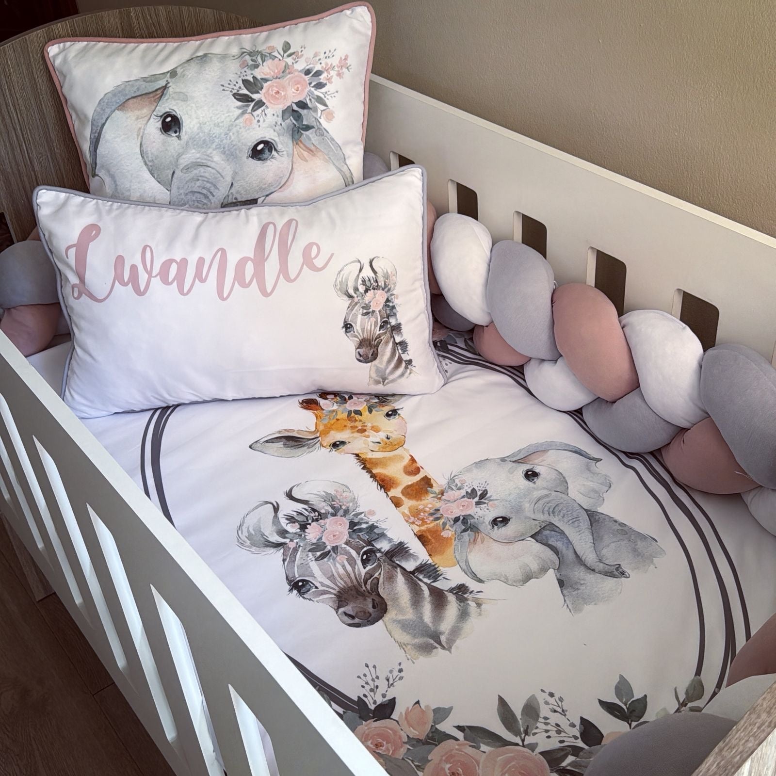 Cot Bedding - Pink Safari Set 27