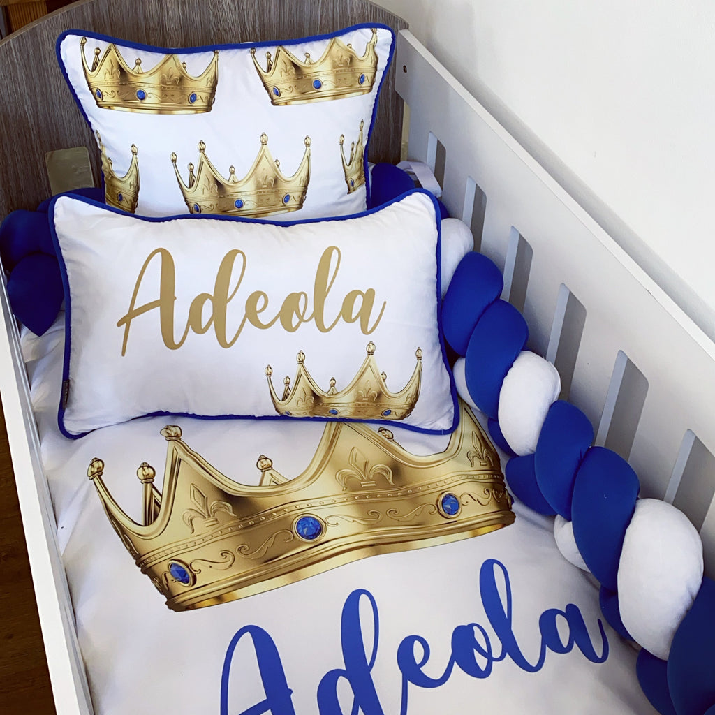 Cot Bedding - Gold Crown Set 01 baby neutral nursery linen set South Africa