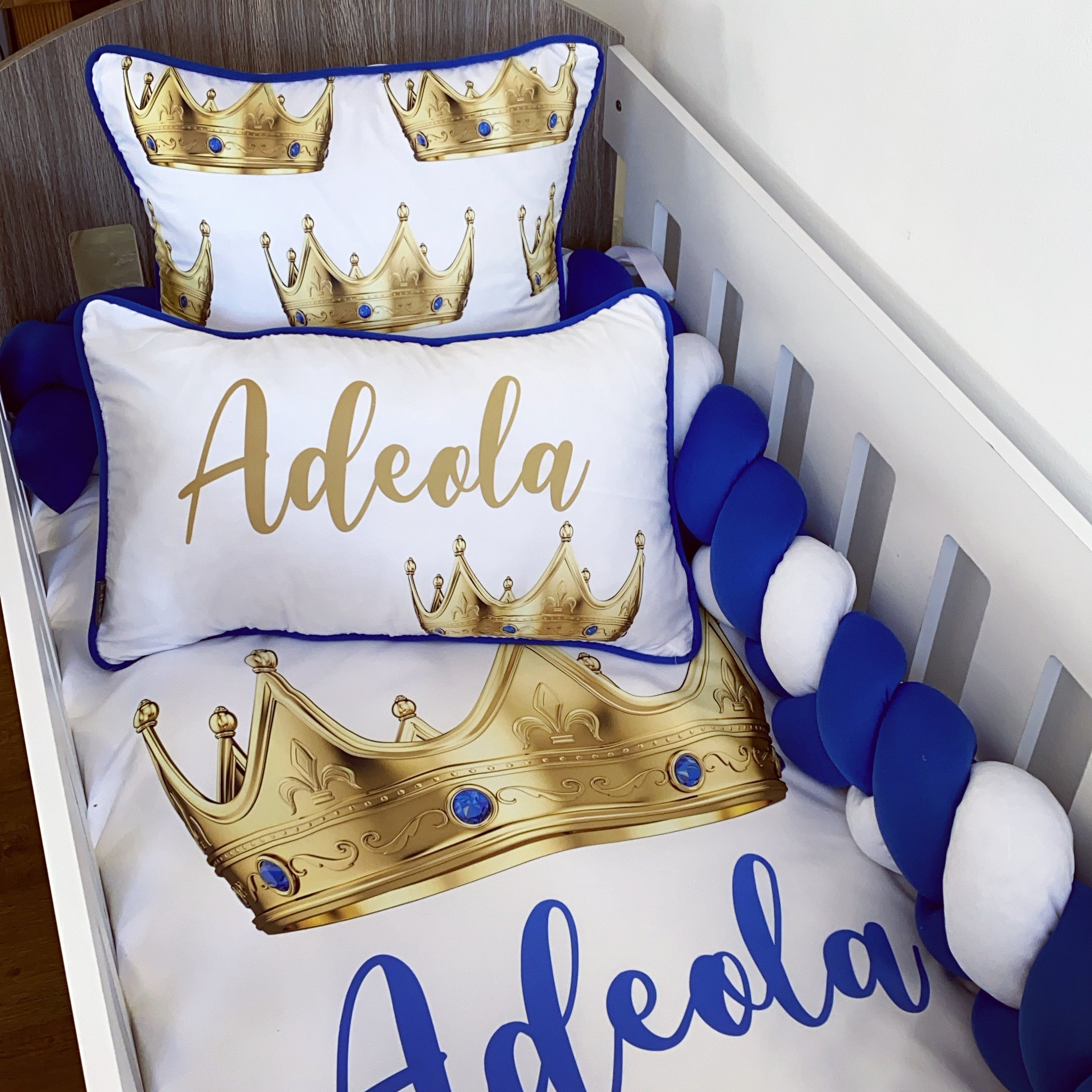 Cot Bedding - Gold Crown Set 01 baby neutral nursery linen set South Africa