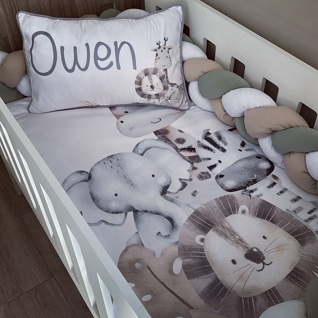 Cot Bedding - Stone Safari Set 06 baby neutral nursery linen set South Africa