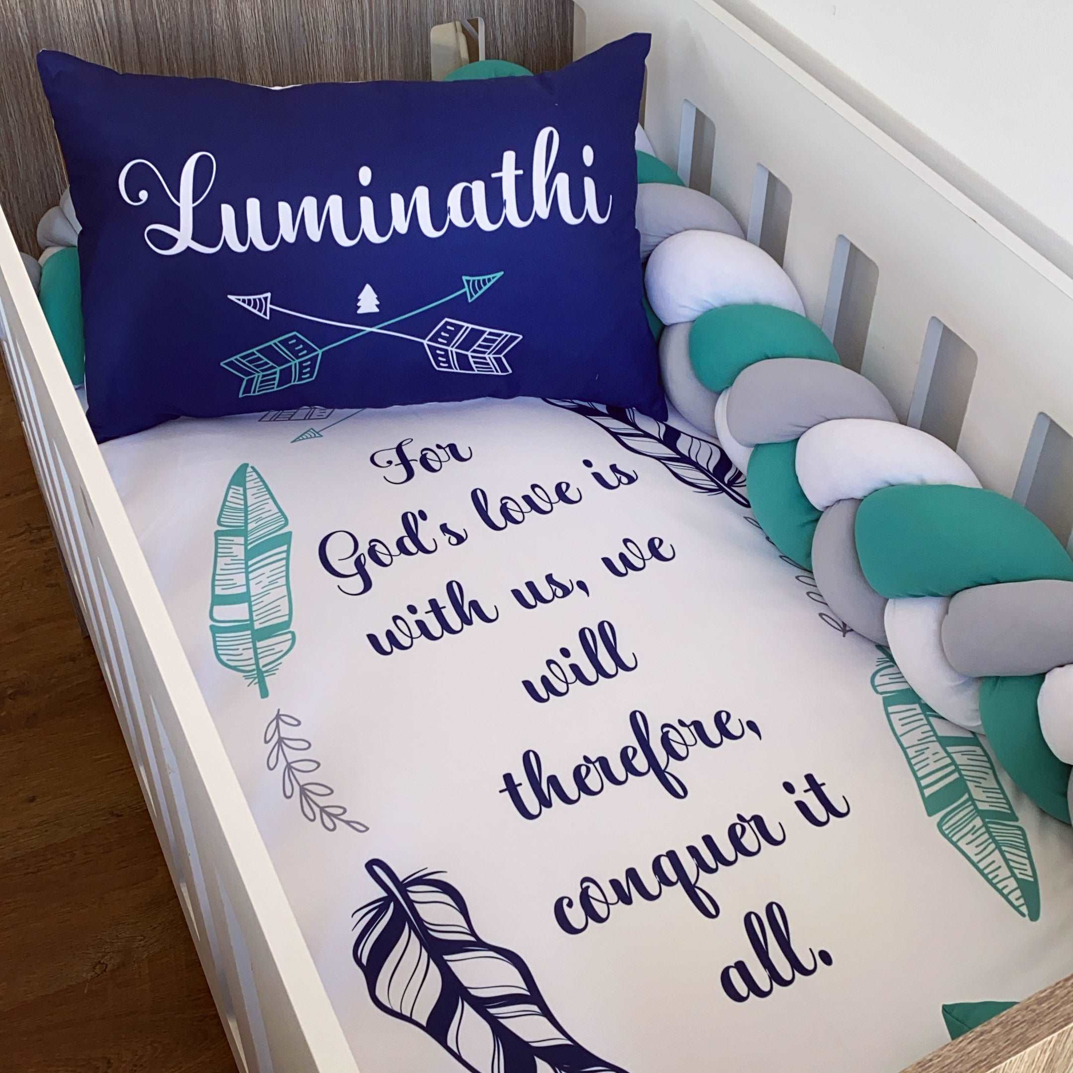 Cot Bedding - Bible Verse Set 01 baby boy nursery linen set South Africa