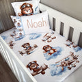 Cot Bedding - Blue Bear Plane Set 02 baby boy nursery linen set South Africa