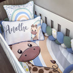 Cot Bedding - Blue Rainbow 02 baby boy nursery linen set South Africa