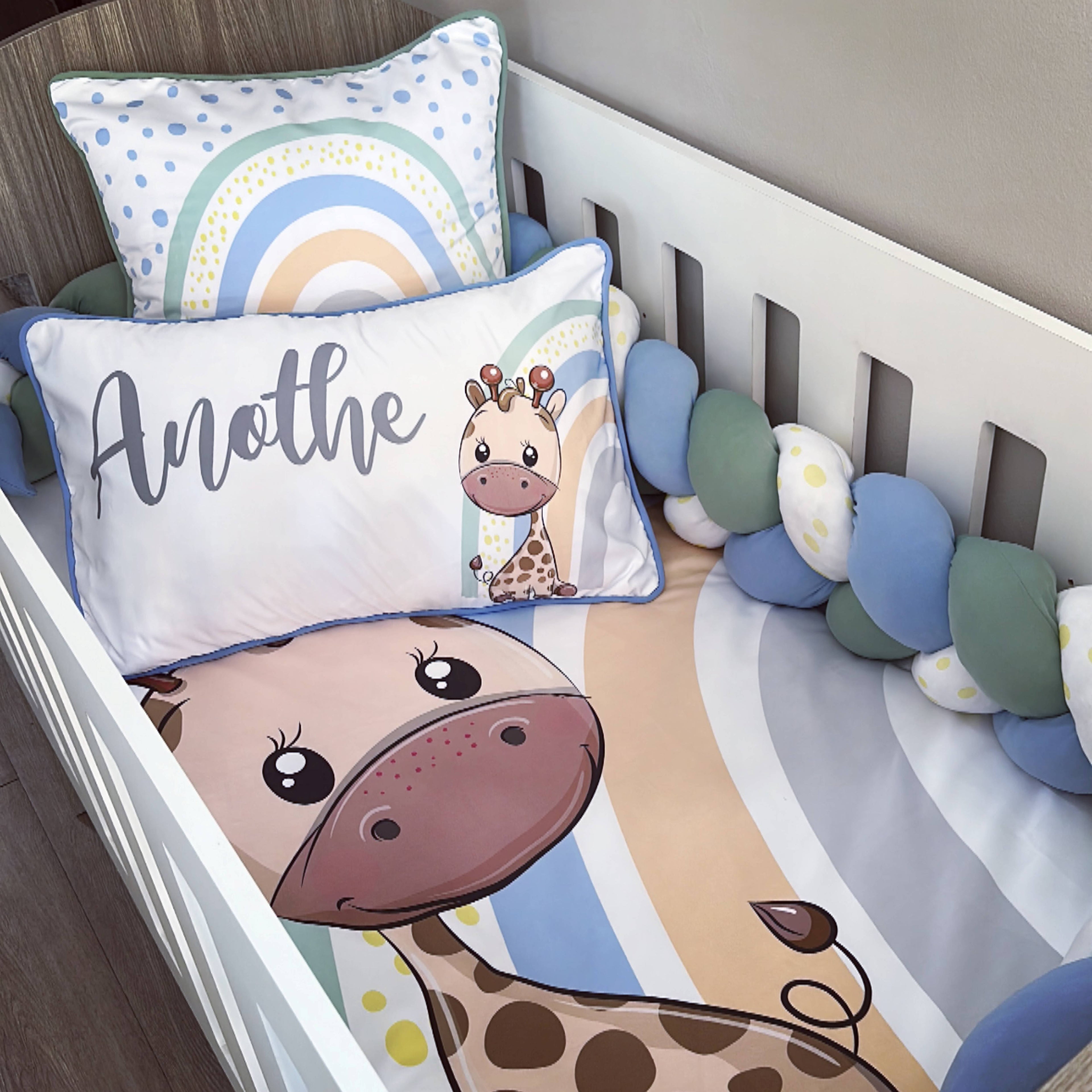 Cot Bedding - Blue Rainbow 02 baby boy nursery linen set South Africa