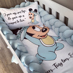Cot Bedding - Blue Mickey Mouse Set 03 baby boy nursery linen set South Africa