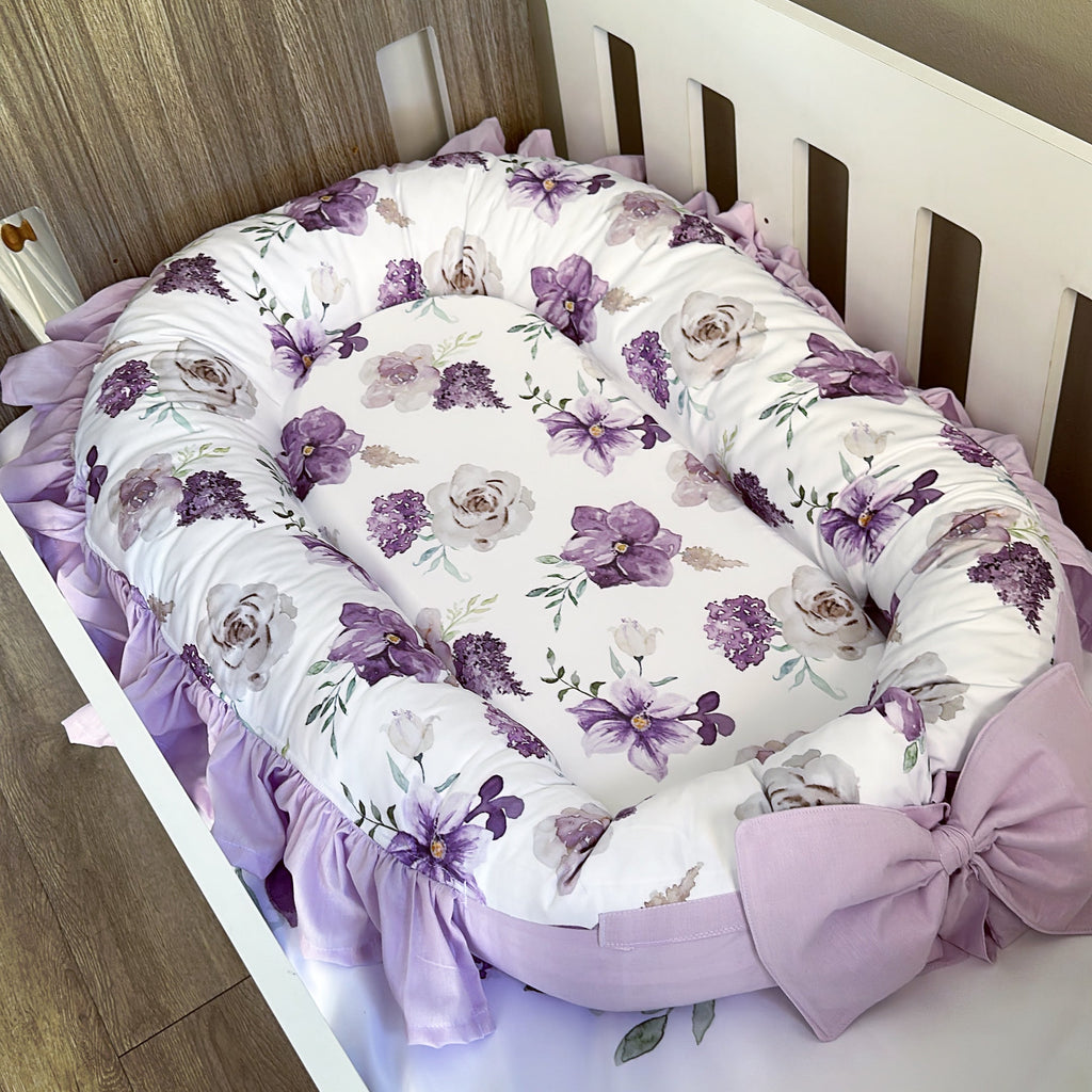 Cot Bedding - Lilac Floral Set 02