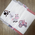 Burpcloths - Pink Farm 01 baby burp cloths South Africa
