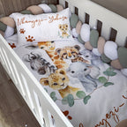 Cot Bedding - Sage Safari Set 10 baby neutral nursery linen set South Africa