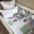Cot Bedding - Grey Green Farm Set 01 baby neutral nursery linen set South Africa