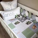 Cot Bedding - Grey Green Farm Set 01 baby neutral nursery linen set South Africa