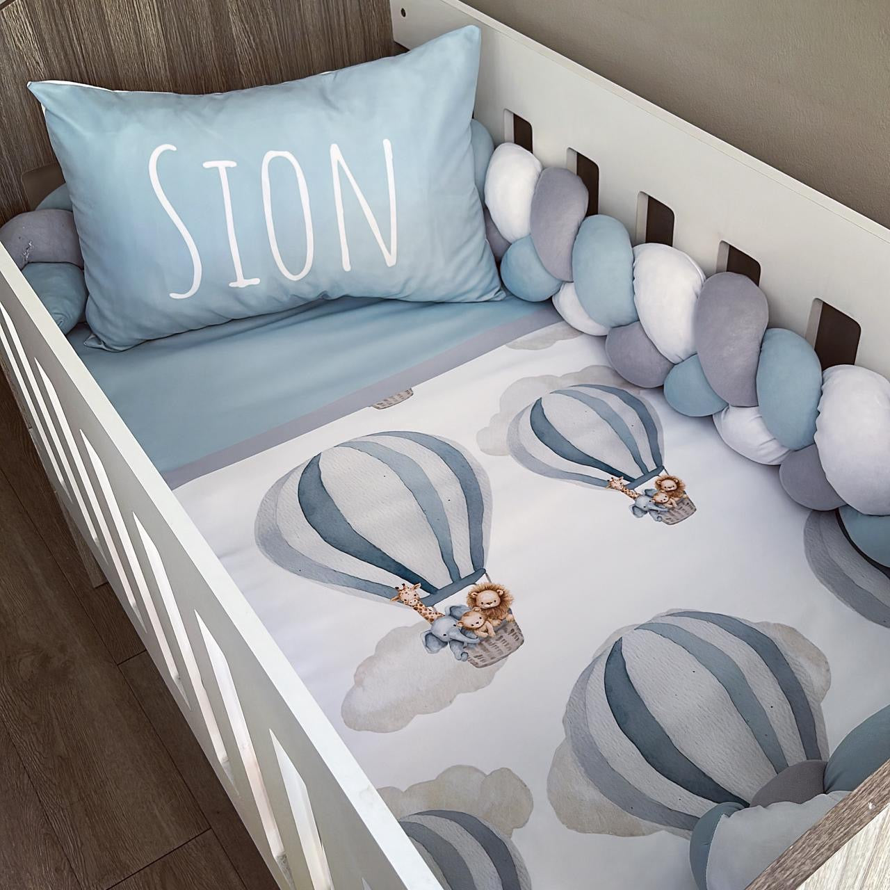 Cot Bedding - Balloon Safari Set 01 baby boy nursery linen set South Africa
