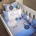 Cot Bedding - Blue Farm Set 04 baby boy nursery linen set South Africa