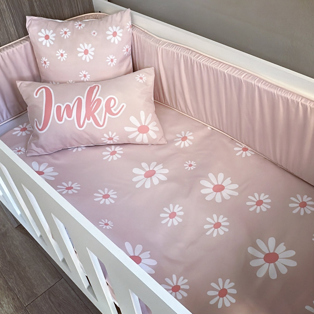 Cot Bedding - Pink Daisy Set 01