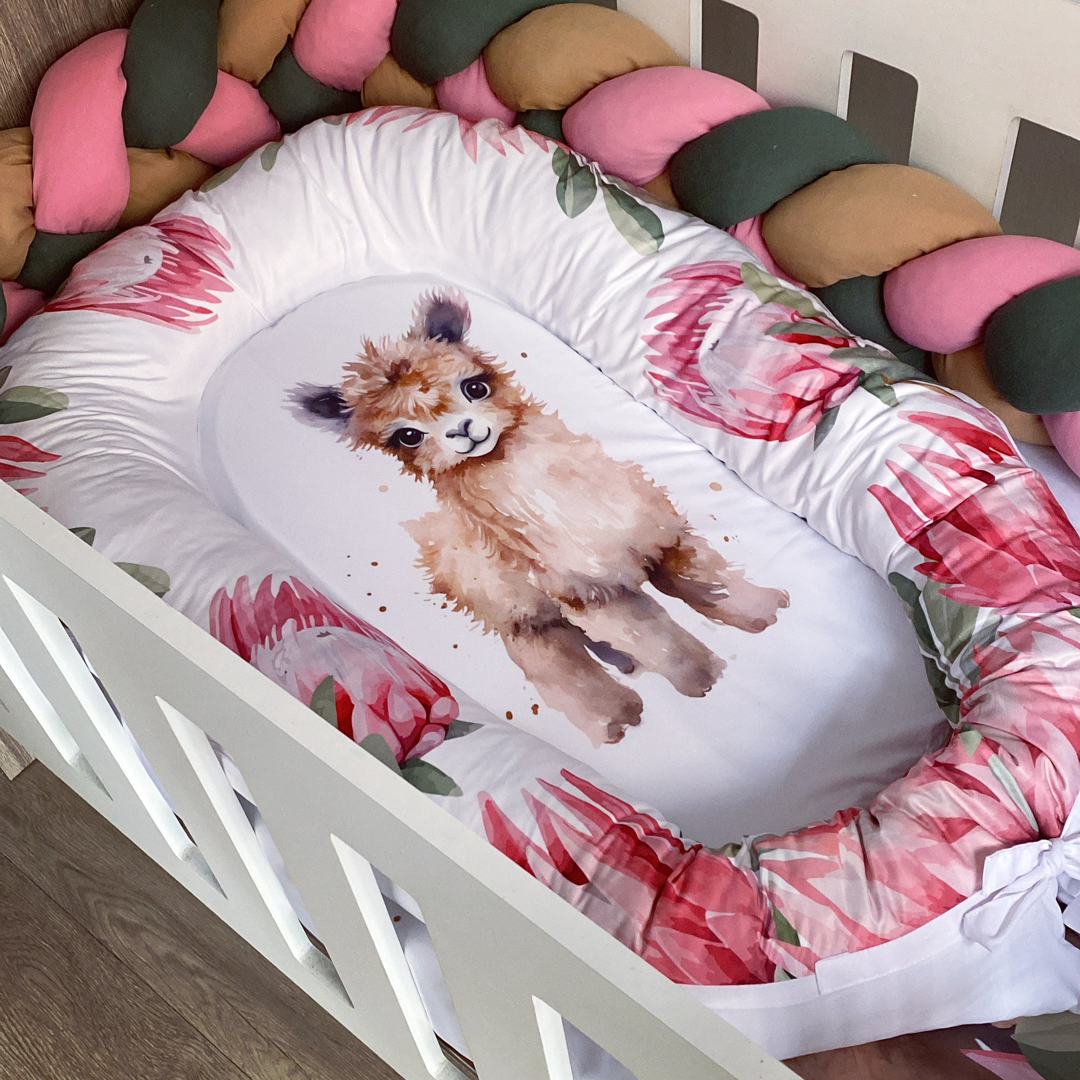 Nest - Pink Llama 01 baby nursery snuggle nests South Africa