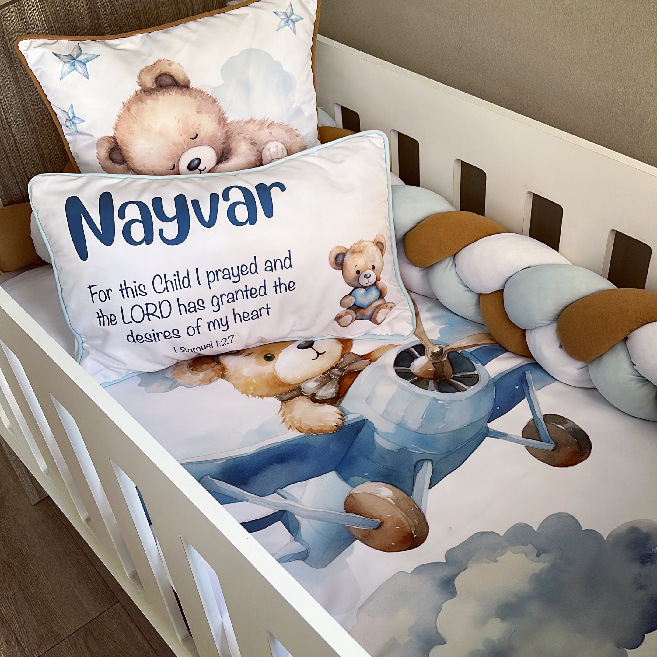 Cot Bedding - Up and Away Bear Set 04 baby boy nursery linen set South Africa