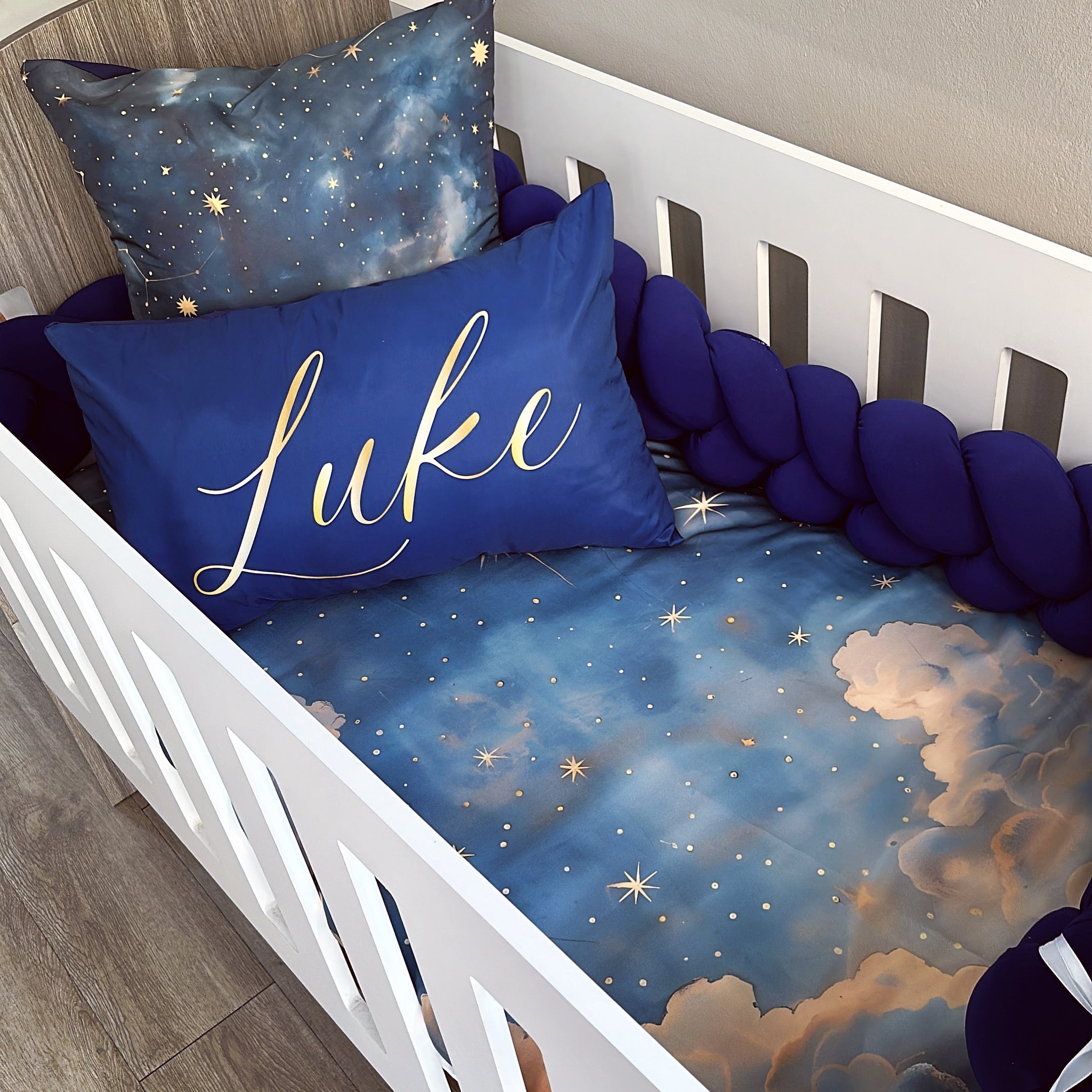 Cot Bedding - Midnight Sky Set 01 baby neutral nursery linen set South Africa