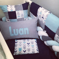Cot Bedding - Navy Arrow Set 01 baby neutral nursery linen set South Africa